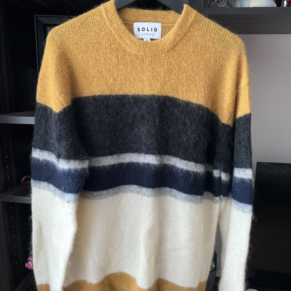 Solid Homme Wool and Mohair-Blend Sweater